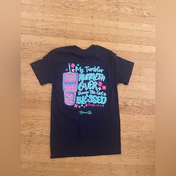 Blessed Girl Tumbler Navy Blue Graphic T-Shirt - Picture 4 of 5